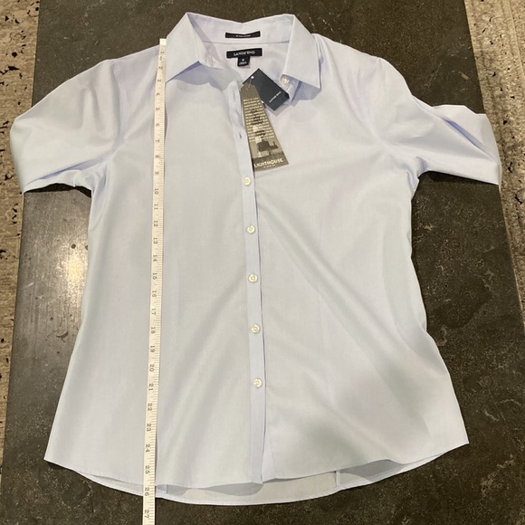 Lands’ End No Iron Supima Cotton Long Sleeve Light Blue Professional Shirt - Picture 6 of 13